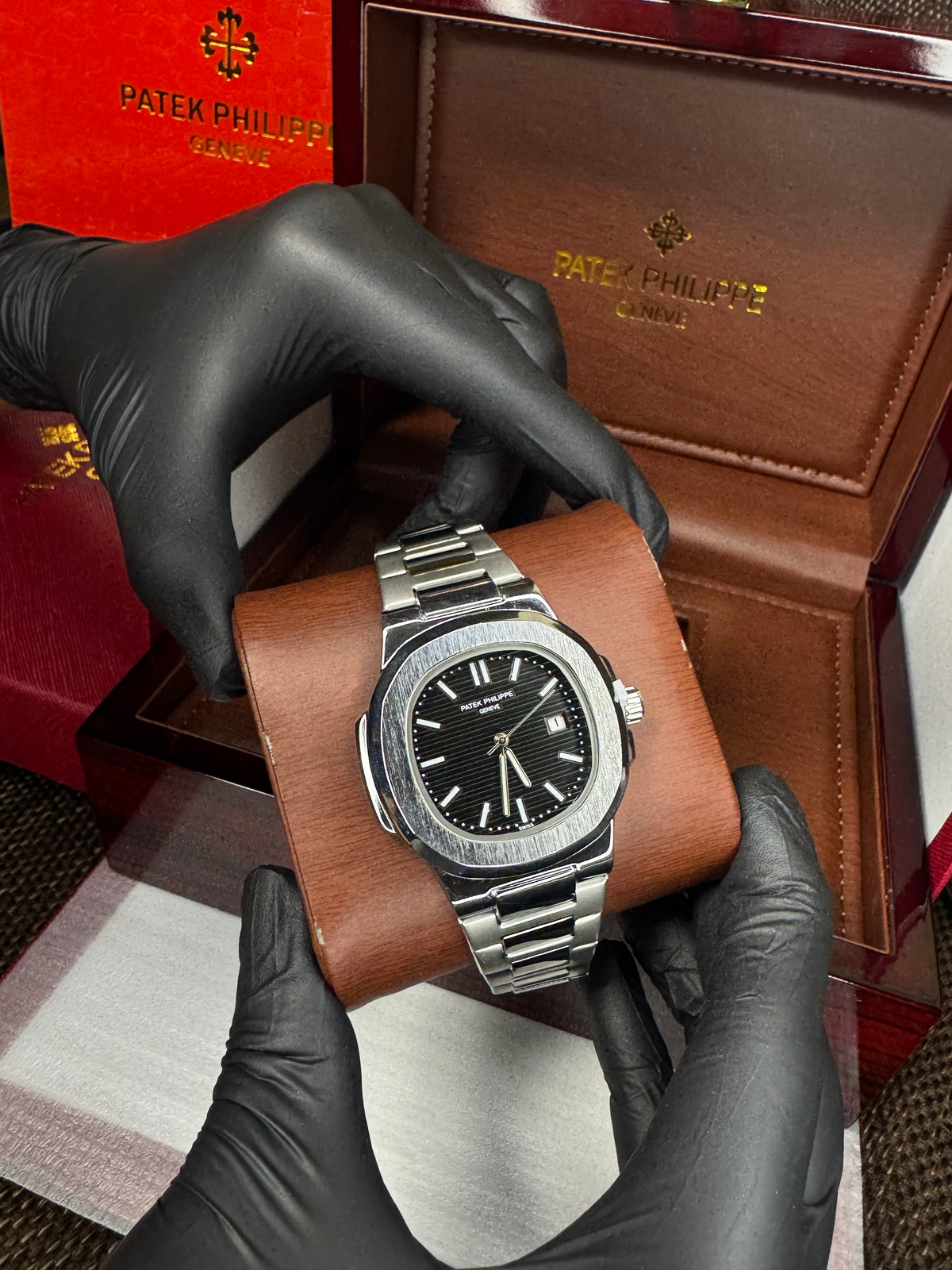 The patek philipe silver black