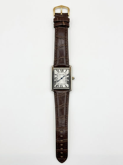 Cartier tank | brown silver roman dial
