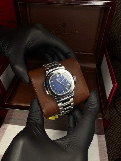 patek philipe silver dark blue