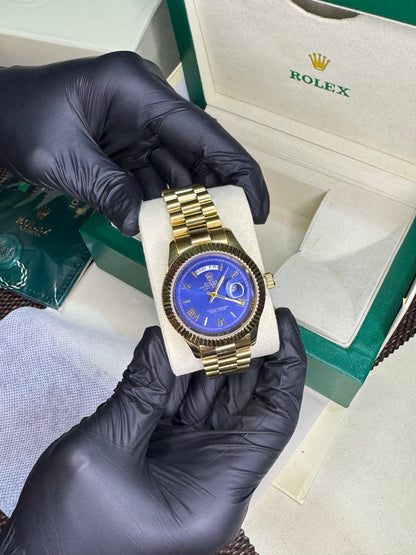 Rolex roman dial | golden blue