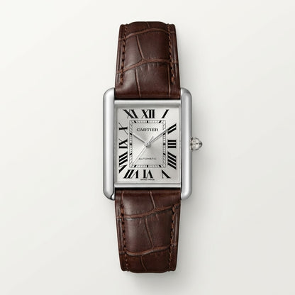 Cartier tank | brown silver roman dial