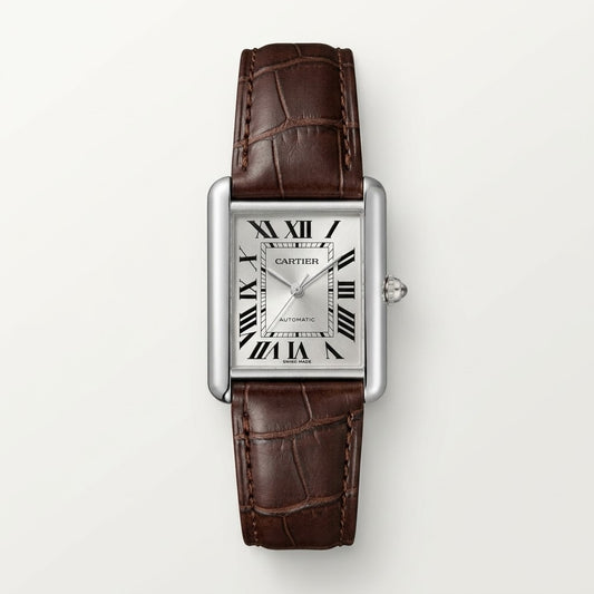 Cartier tank | brown silver roman dial