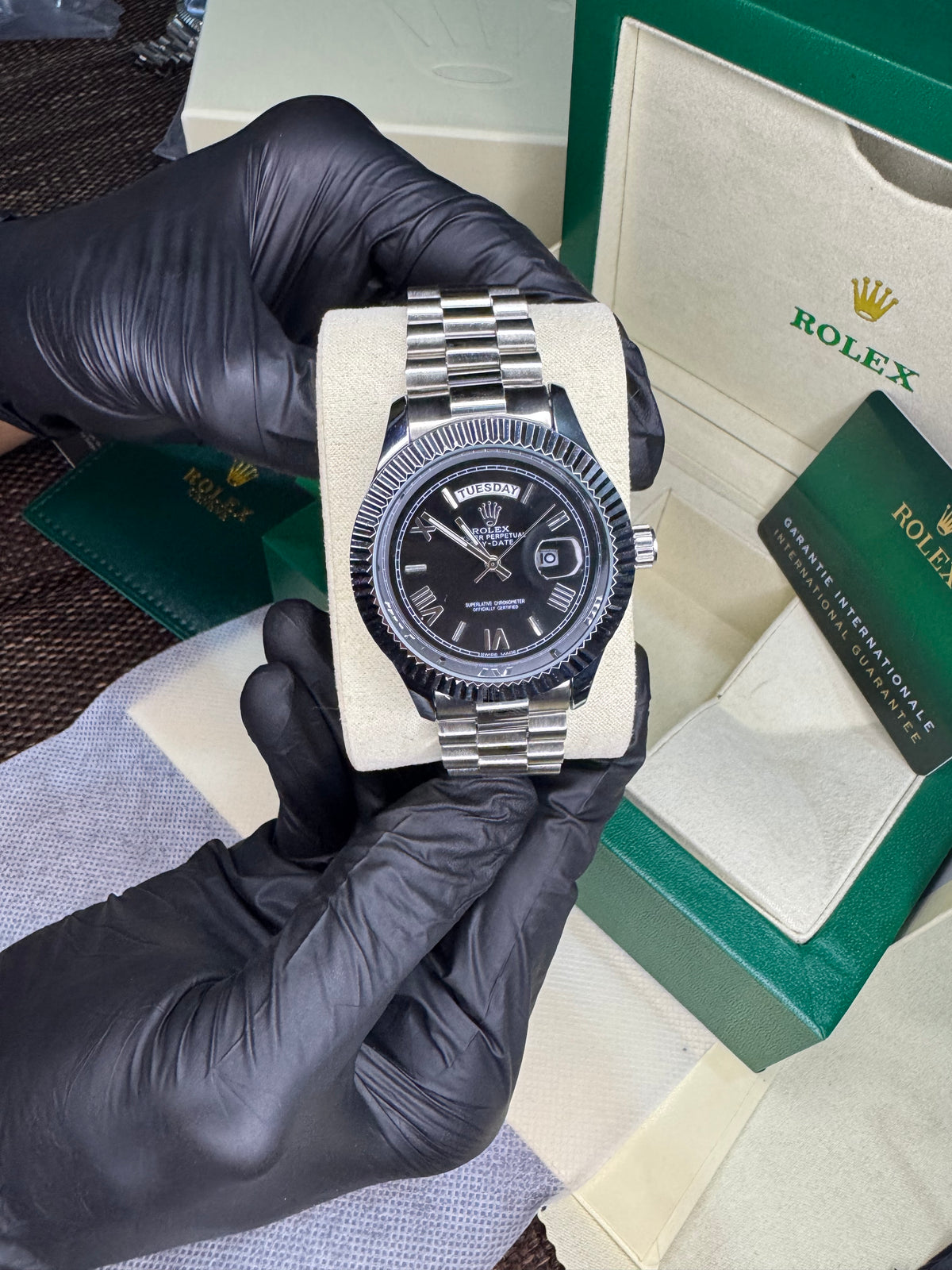 Rolex roman dial | silver black