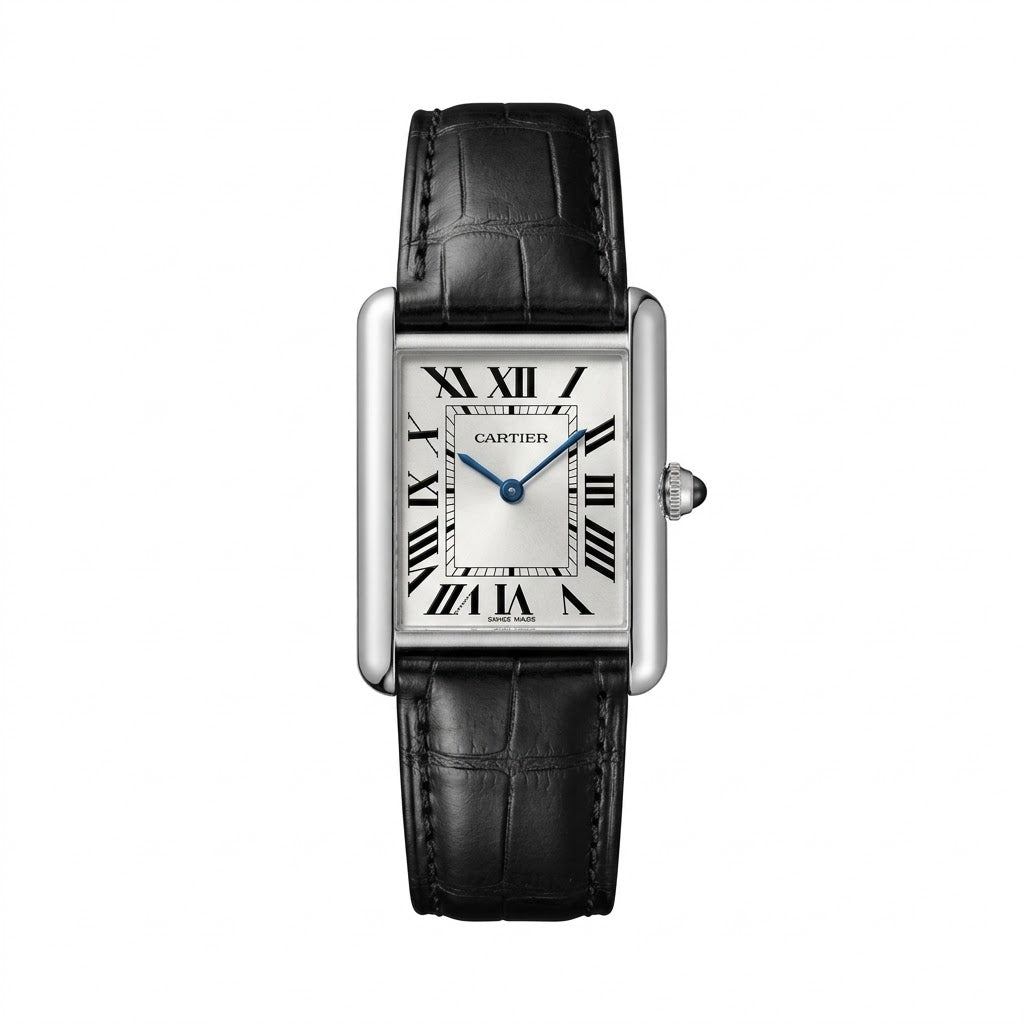 Cartier tank | black white roman dial