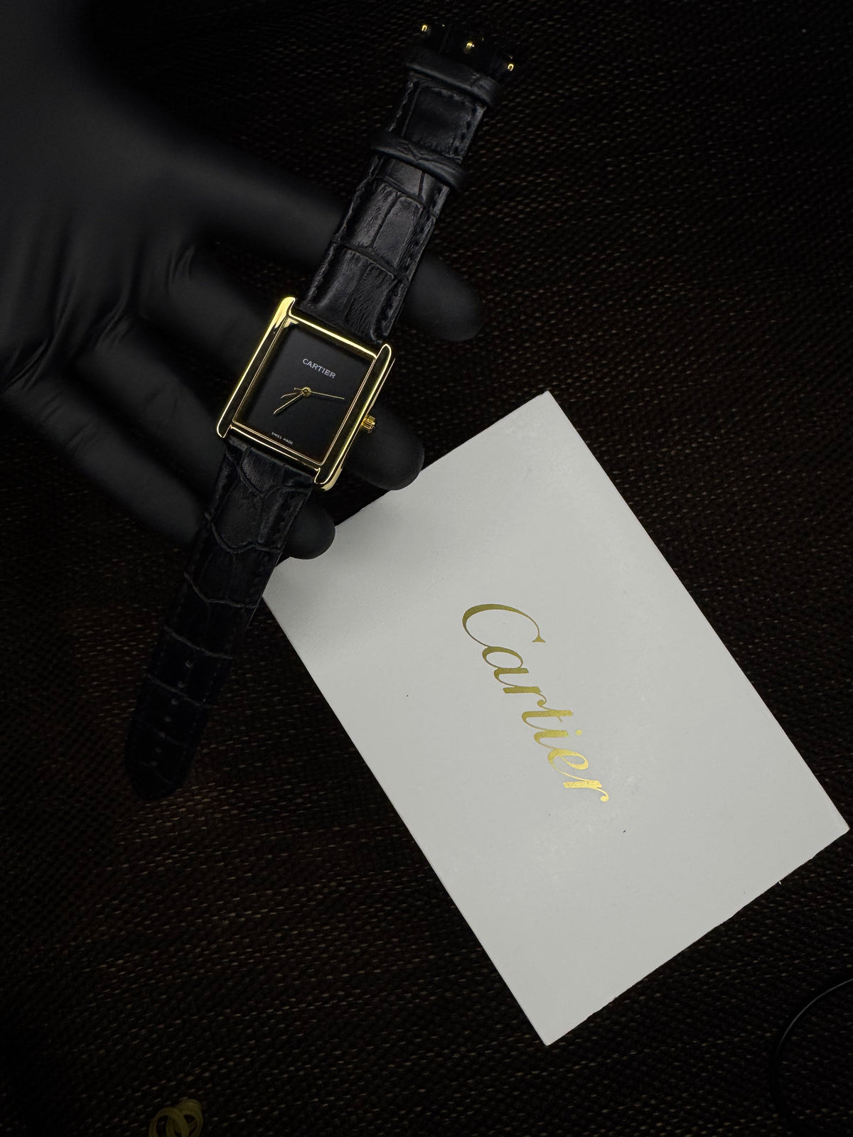 Cartier tank High grade| royal gold&black