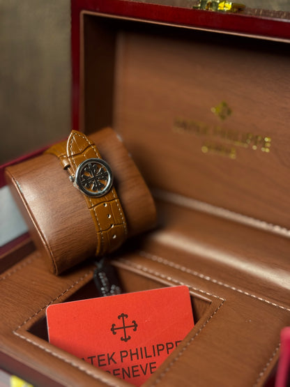 Patel philippe leather strap | wood brown