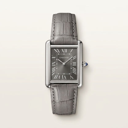 Cartier tank | leather grey roman dial