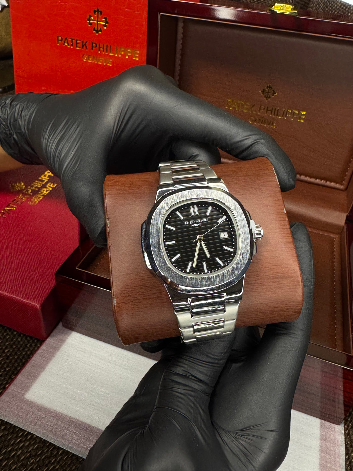 The patek philipe silver black