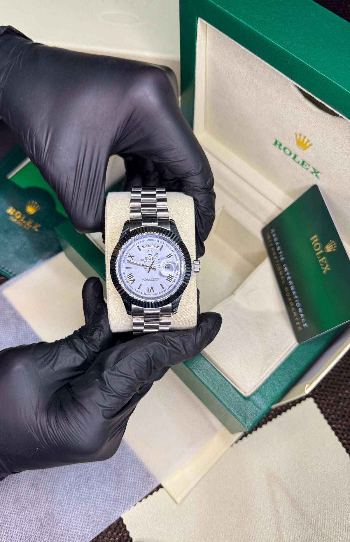 Rolex roman dial | silver tiffany