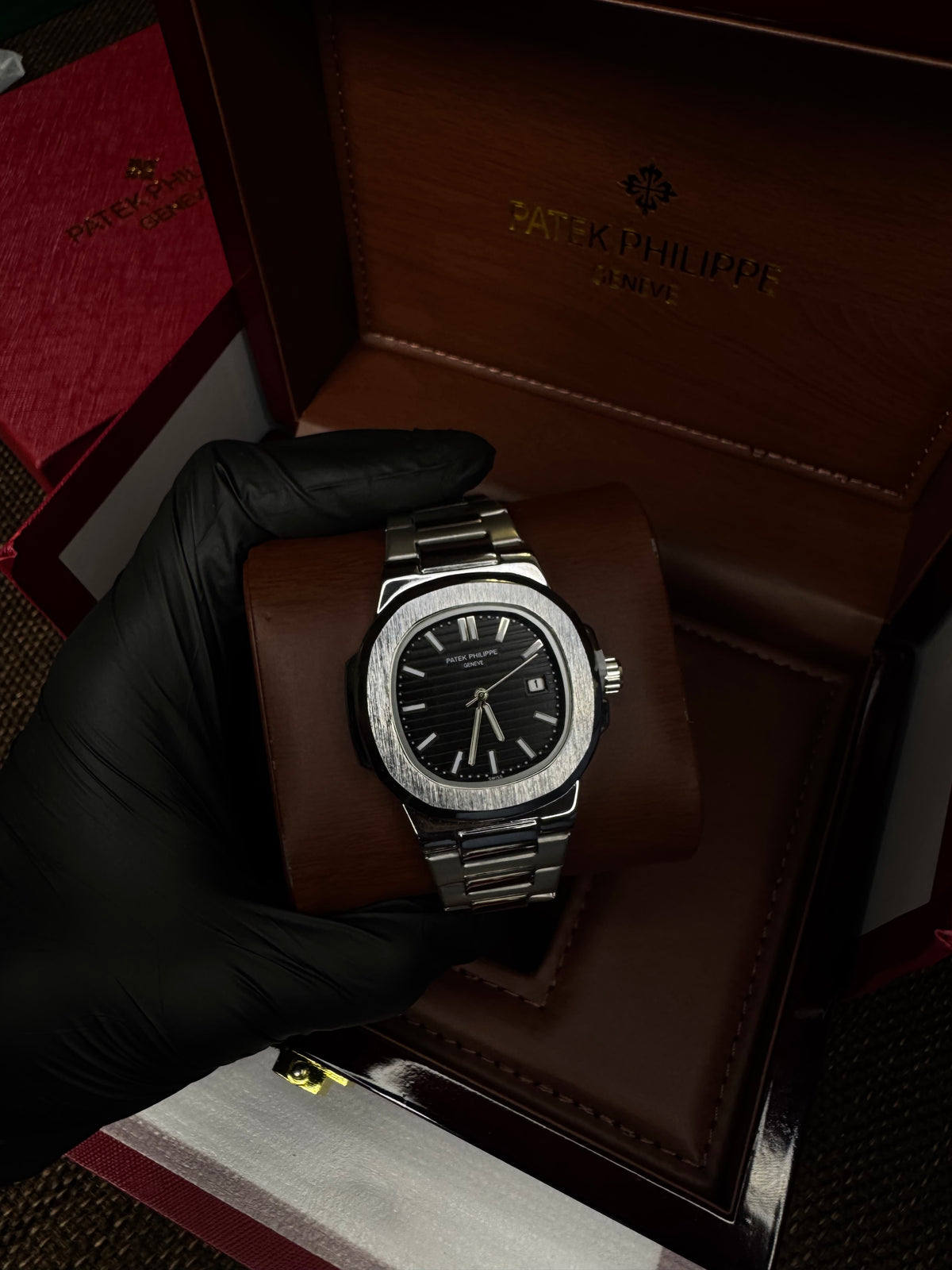 The patek philipe silver black