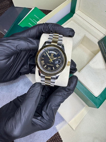 Rolex roman dial| two tune silver gold