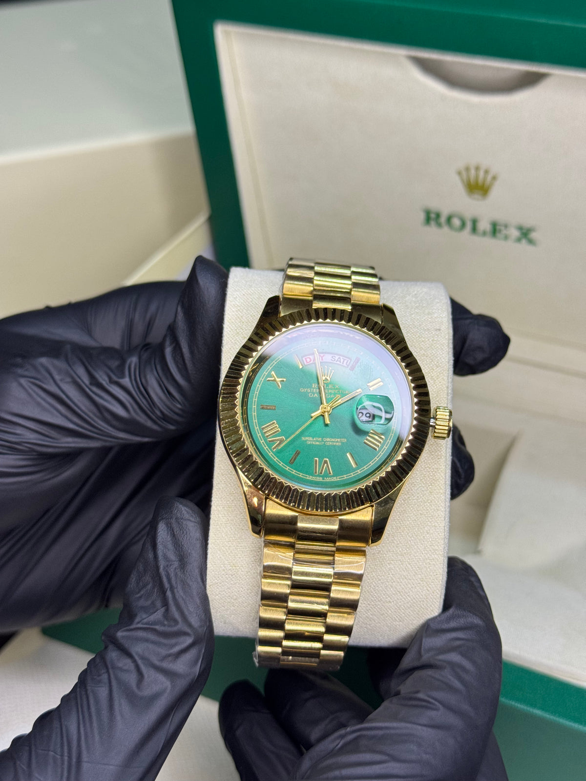 Rolex oyster perpetual | gold green | high grade