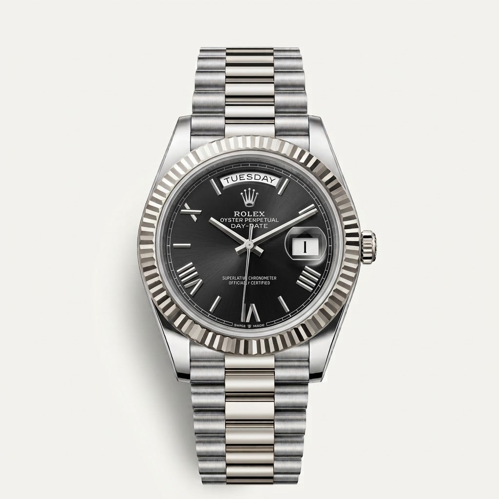 Rolex roman dial | silver black
