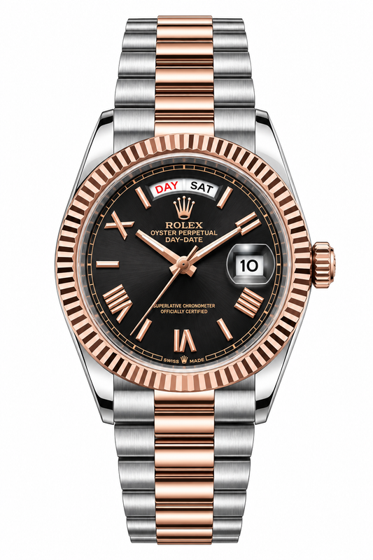 Rolex oyster perpetual 
| rose gold two tone black| high grade
