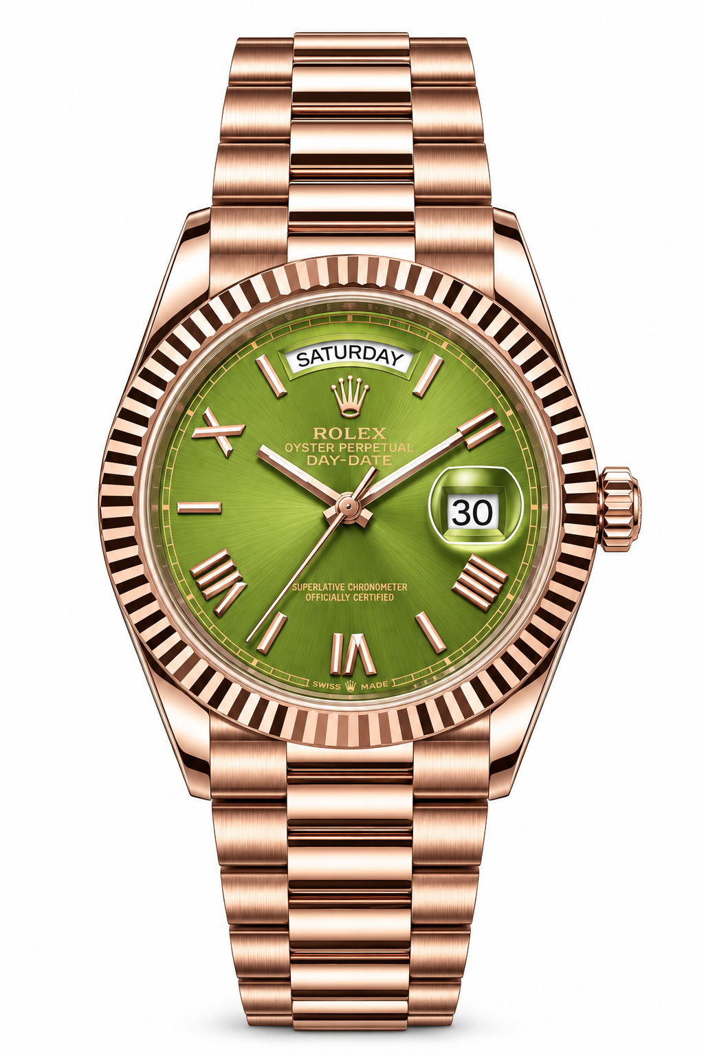 Rolex oyster perpetual |
rose gold olive green |high grade