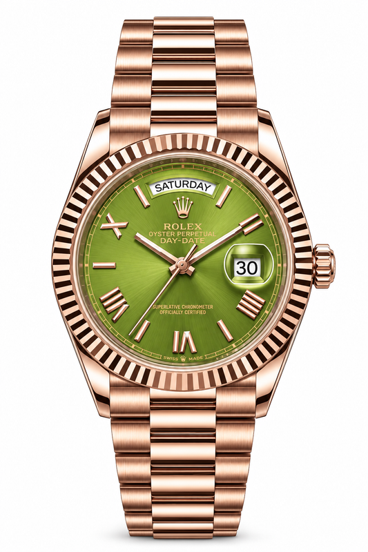 Rolex oyster perpetual |
rose gold olive green |high grade